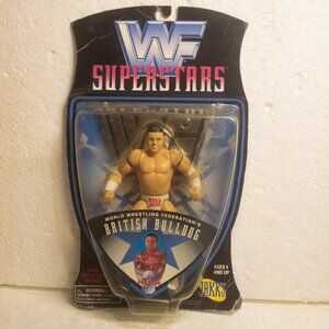 Vintage 1996 WWF Jakks Pacific Superstars Series 3 British Bulldog Action Figure